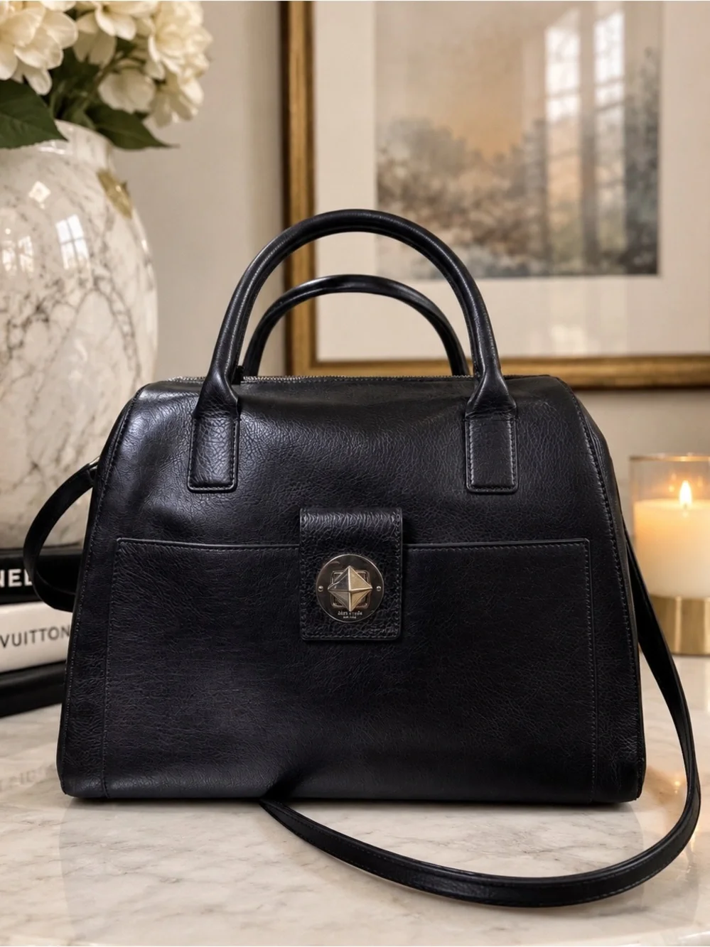 kate spade Catalina Black Leather Large Bag